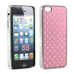 iPhone 5 5S Star Diamond Chrome Case (Light Pink)